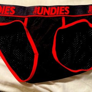 CheapUndies Red Exposed Sport Mesh Brief